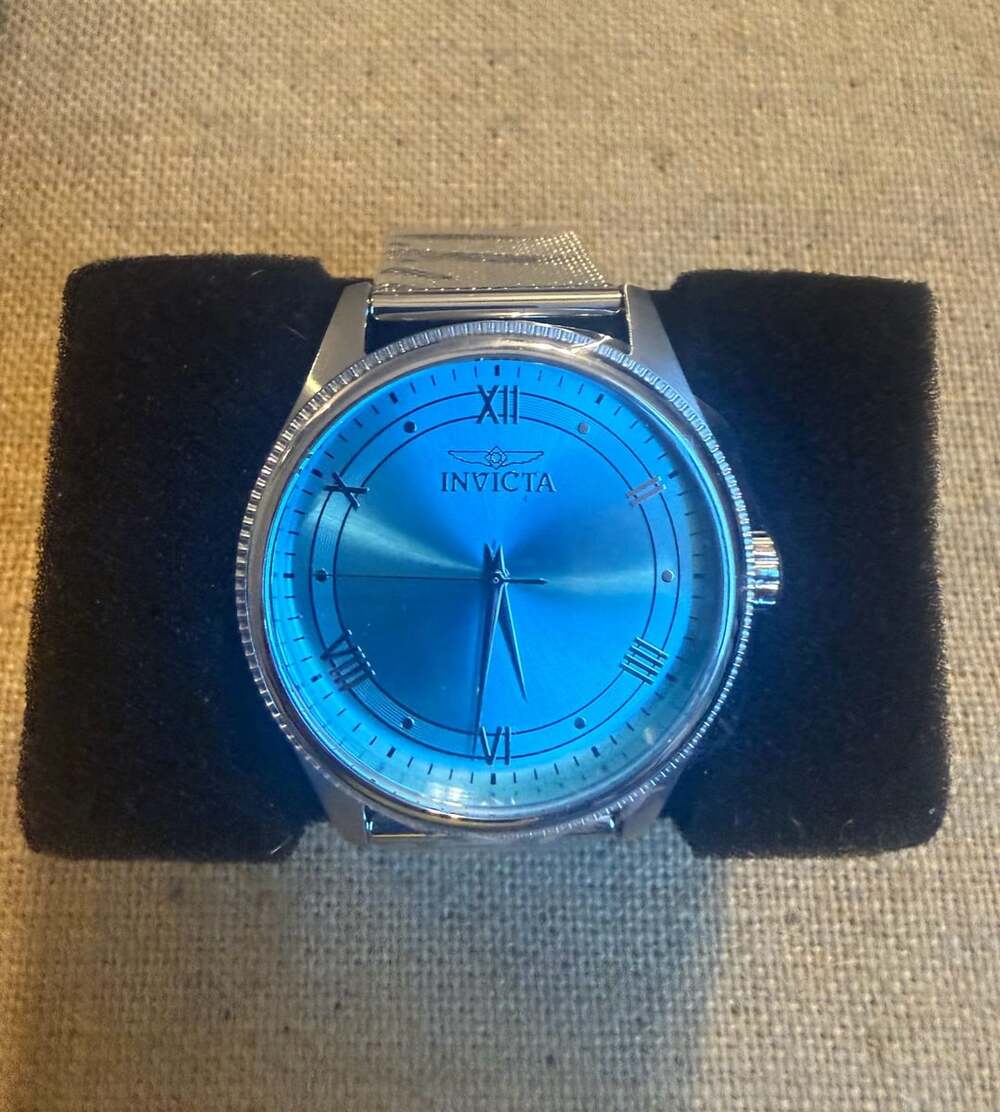 Invicta Celestial Quartz Watch Blue Dial Steel Mesh